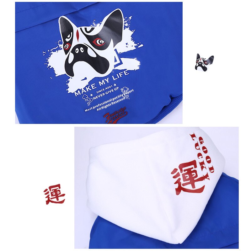 HOOPET Pet Dog Clothing Winter Outdoor Coat For Small Medium Dogs Cats Printed Dog Jacket