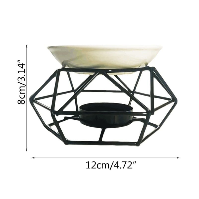 Aromatic Oil Burner, Geometric Ceramic Essential Oil Candle Holder Wax Melt Burner Warmer Melter fragrance for Home Offi