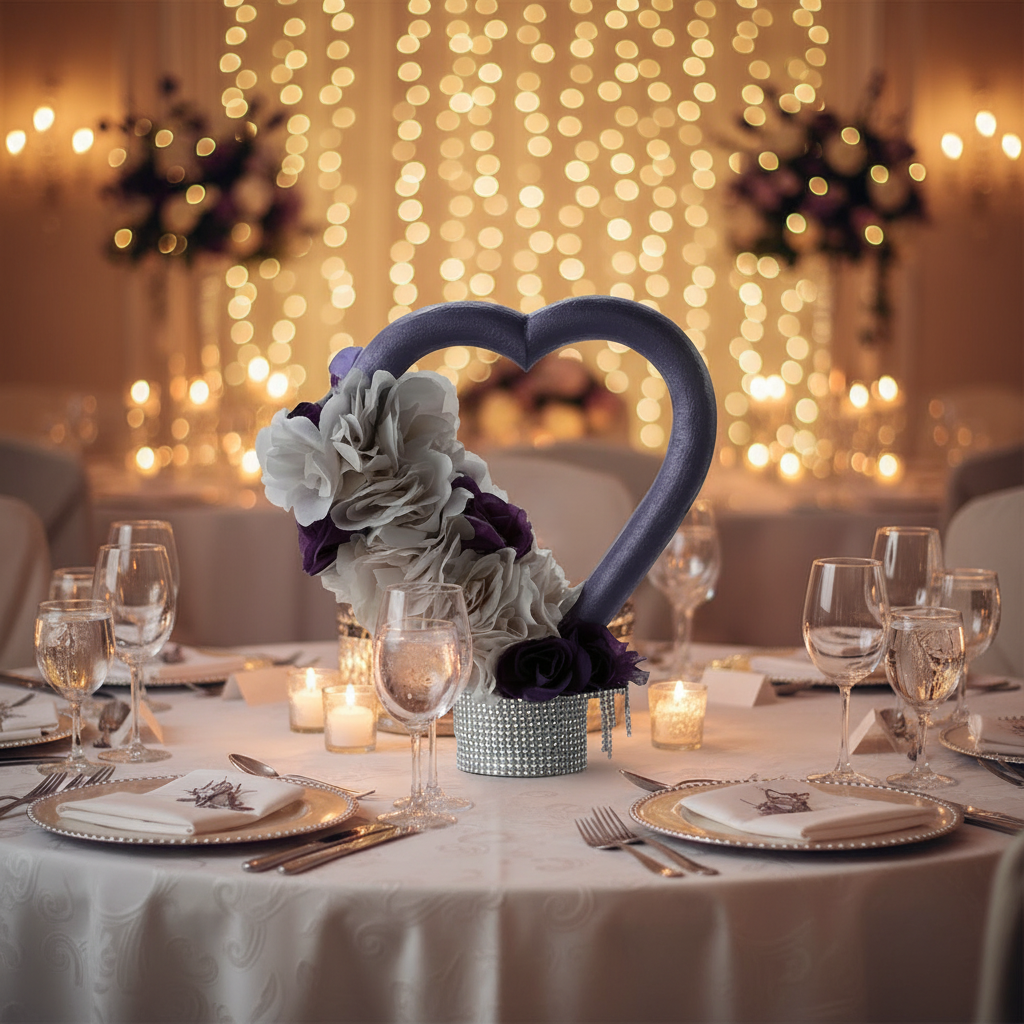 Centerpiece Heart - Purple