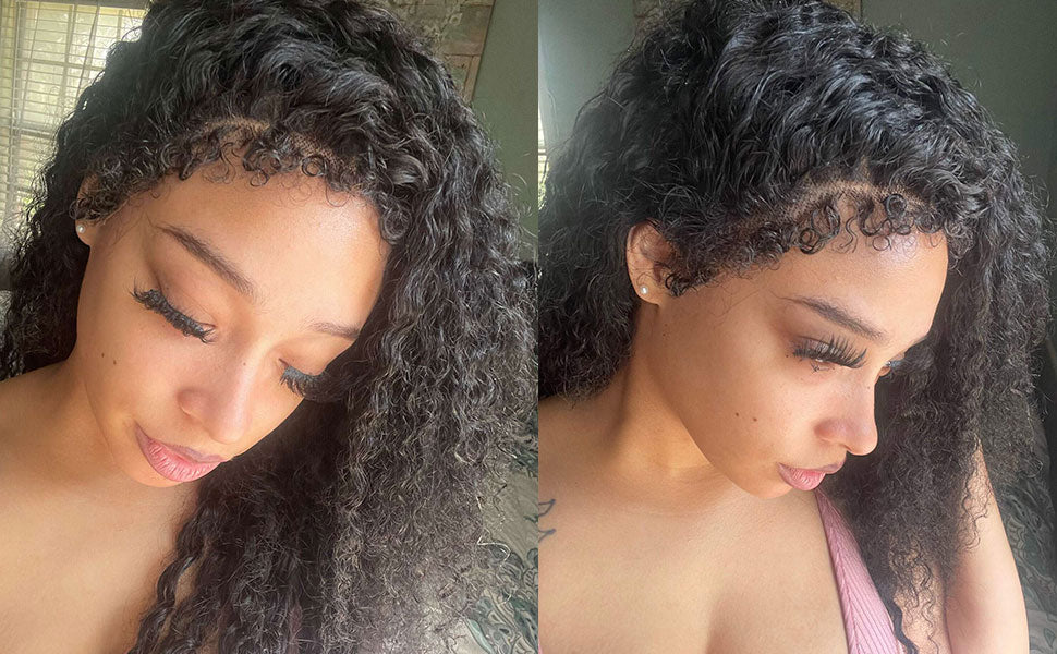 250 Density 13x6 Hd Afro Kinky Curly Wig 100% Human Hair 13x4 4c Edges Frontal Deep Wave Curly Lace Front Wigs For Women on sale