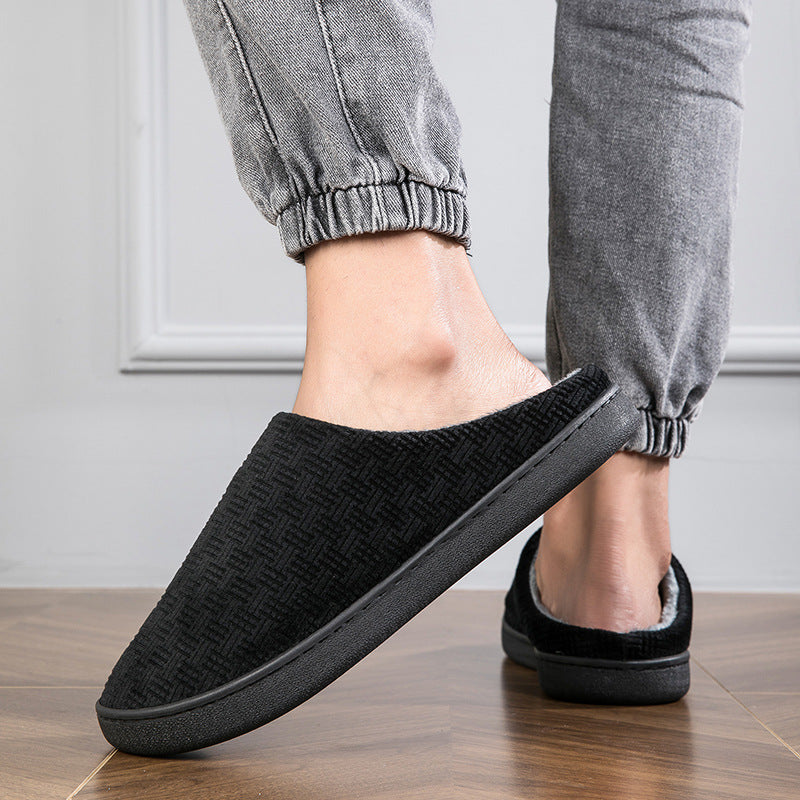 Extras Size Cotton Slippers Men's Winter Home 46 Plus Size Plus Size 47 Non-Slip Thick Bottom 48 Dad Slippers Men's Winter
