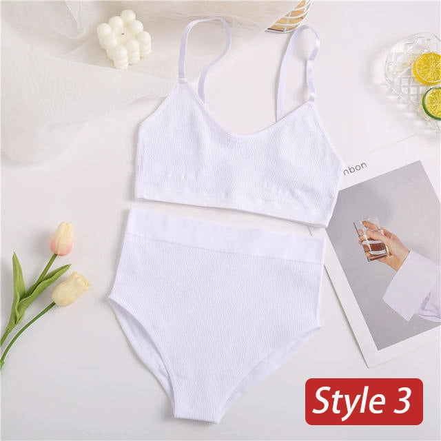 2PC Underwear Set Women Seamless Bra Set Wireless Bra Sexy H