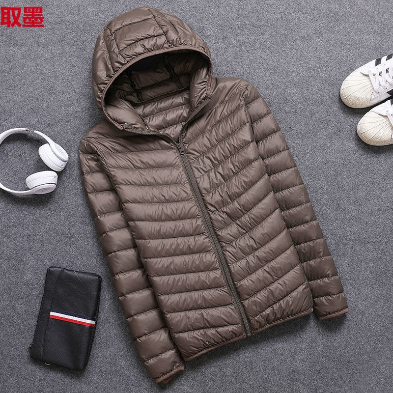 Winter Lightweight fleece-lined Cotton-padded Coat Hooded Men's Korean Style Slim-fit Cotton-padded Coat Men's Warm Jacket Short Cotton-padded Coat Trendy