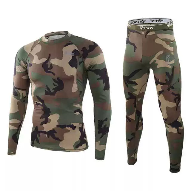 Men's Camouflage Thermal Underwear Set Winter Long Johns Men
