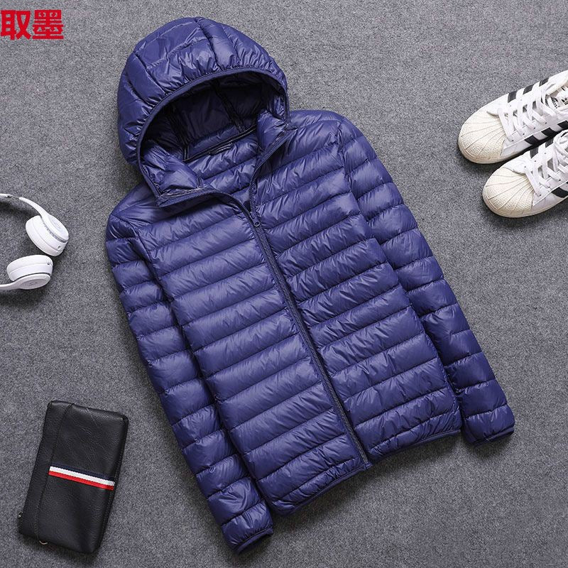 Winter Lightweight fleece-lined Cotton-padded Coat Hooded Men's Korean Style Slim-fit Cotton-padded Coat Men's Warm Jacket Short Cotton-padded Coat Trendy