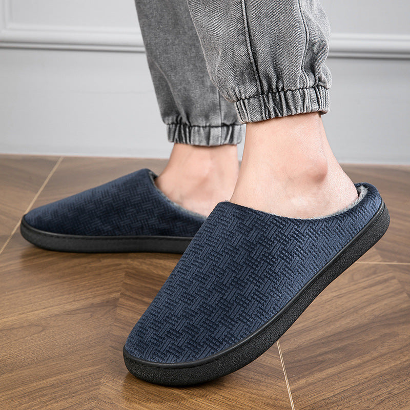 Extras Size Cotton Slippers Men's Winter Home 46 Plus Size Plus Size 47 Non-Slip Thick Bottom 48 Dad Slippers Men's Winter
