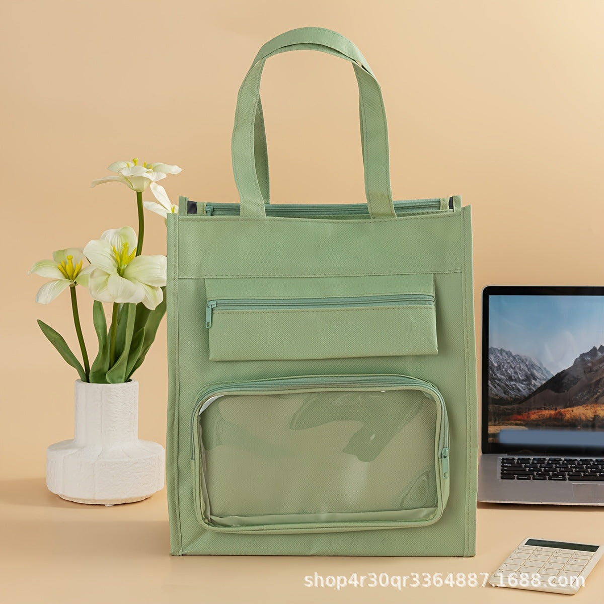 2024 tutorial bag carrying book bag student file bag canvas storage bag girl handbag wholesale