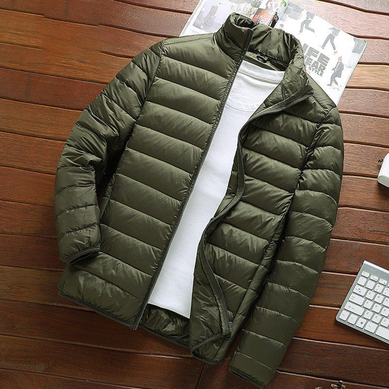 Winter Lightweight fleece-lined Cotton-padded Coat Hooded Men's Korean Style Slim-fit Cotton-padded Coat Men's Warm Jacket Short Cotton-padded Coat Trendy