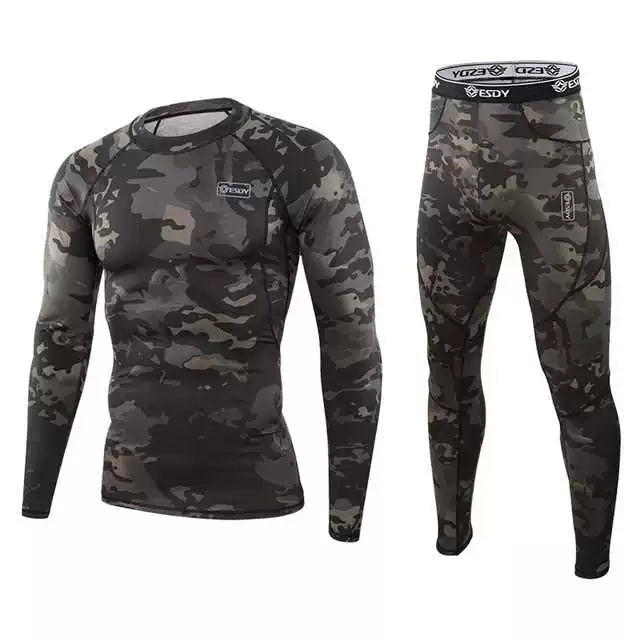 Men's Camouflage Thermal Underwear Set Winter Long Johns Men