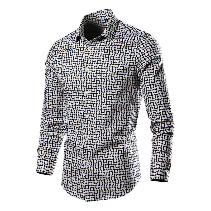Foreign trade new cross-border Amazon spring and autumn Europe and the United States men's leisure fashion multi-color flower shirt shirt tide long sleeve
