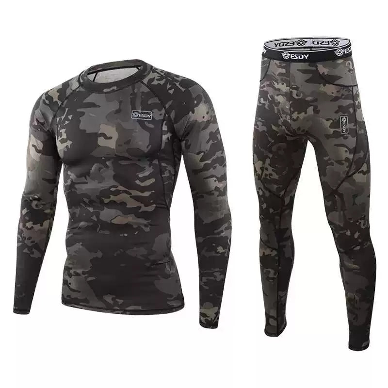 Men's Camouflage Thermal Underwear Set Winter Long Johns Men