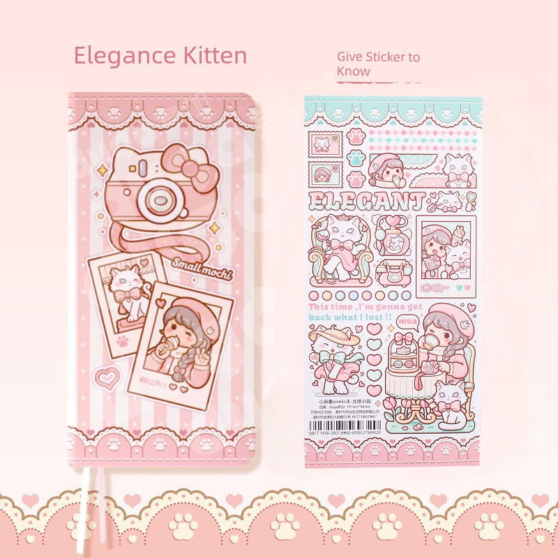 Little Fried Glutinous Rice Cake Stuffed with Bean Paste Journal Book Girl Good-looking Weeks Journal Book Suit Y2g Preppy Style Kids Girl Cute Little
