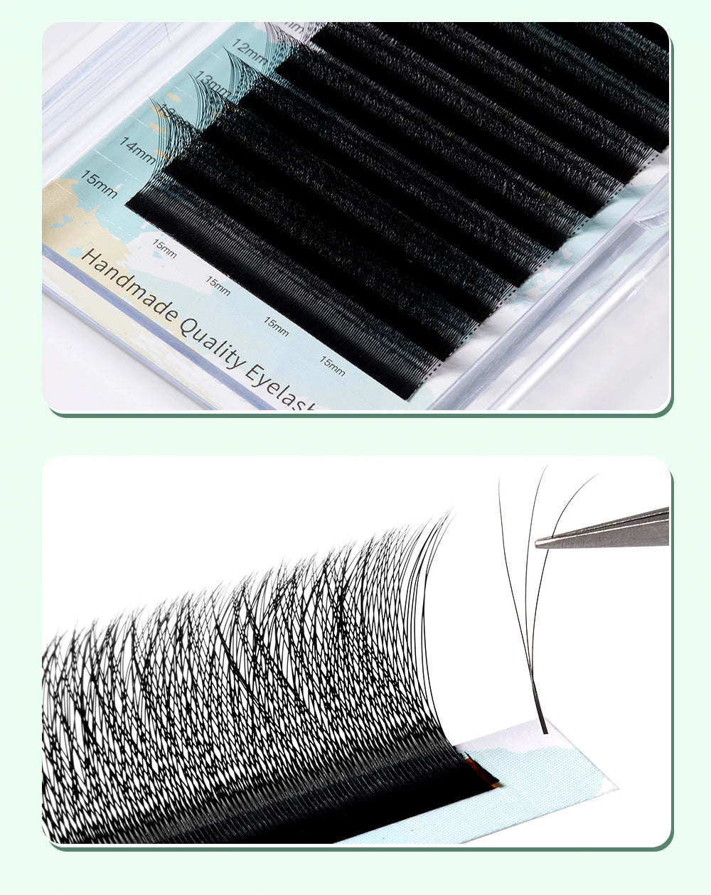 Yelix New 3D W Shape Small Opening Eyelash Extension Premade Volume Lashes L M Narrow 3D W Lashes Faux Eyelashes Makeup Tools