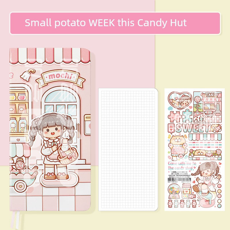 Little Fried Glutinous Rice Cake Stuffed with Bean Paste Journal Book Girl Good-looking Weeks Journal Book Suit Y2g Preppy Style Kids Girl Cute Little