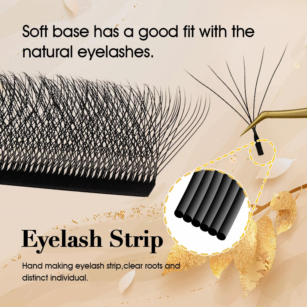 5case/lot High Quality Masscaku 4D/5D/6D W Shape Eyelash Extensions 8-15mm All Size W Type Individual Eyelashes Tray in Stock