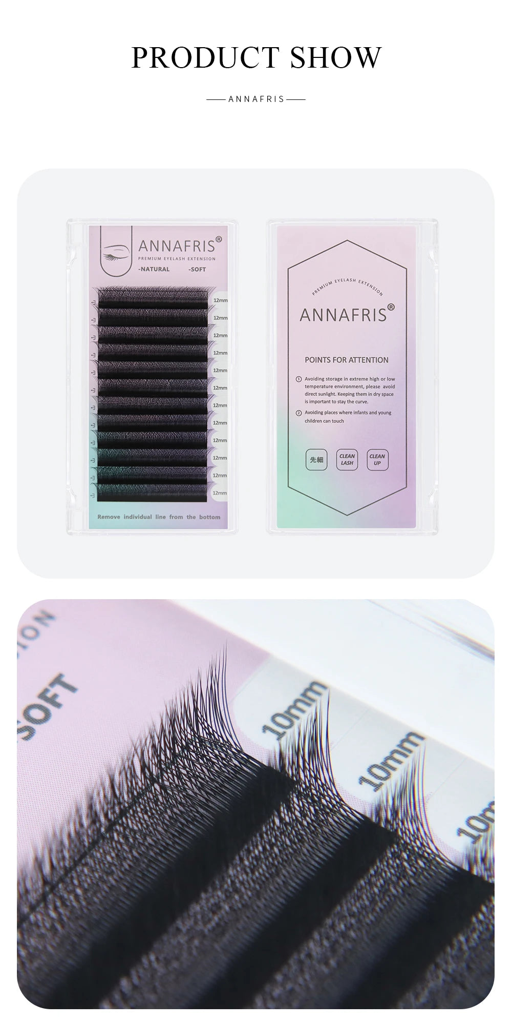 ANNAFRIS Premade Volume Fan YY 3D 4D 5D W-Shaped Lash Automatic Flowering W Lashes Extension Natural Soft Full Dense Mink Lash