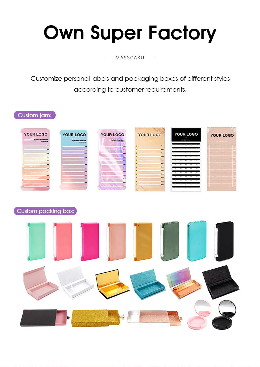 MASSCAKU Easy Fanning Bloom Eyelashes Austomatic Flowering Volume Faux Mink Individual Lashes Thick Natural Eyelash Extension