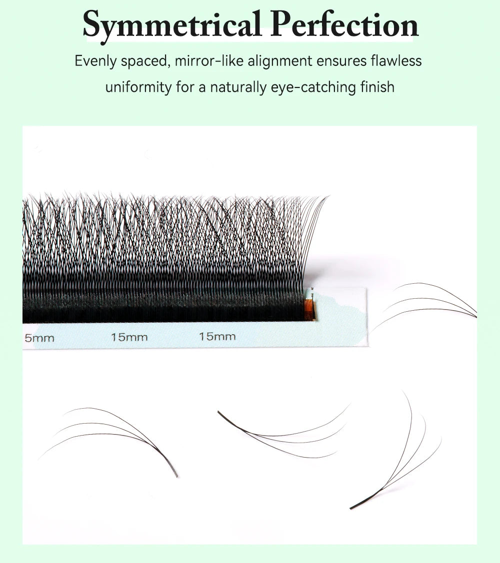 Yelix New 3D W Shape Small Opening Eyelash Extension Premade Volume Lashes L M Narrow 3D W Lashes Faux Eyelashes Makeup Tools
