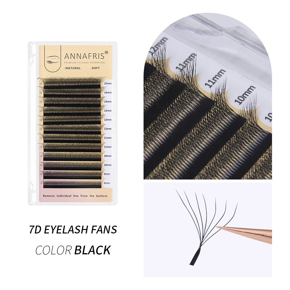 ANNAFRIS Premade Volume Fan YY 3D 4D 5D W-Shaped Lash Automatic Flowering W Lashes Extension Natural Soft Full Dense Mink Lash