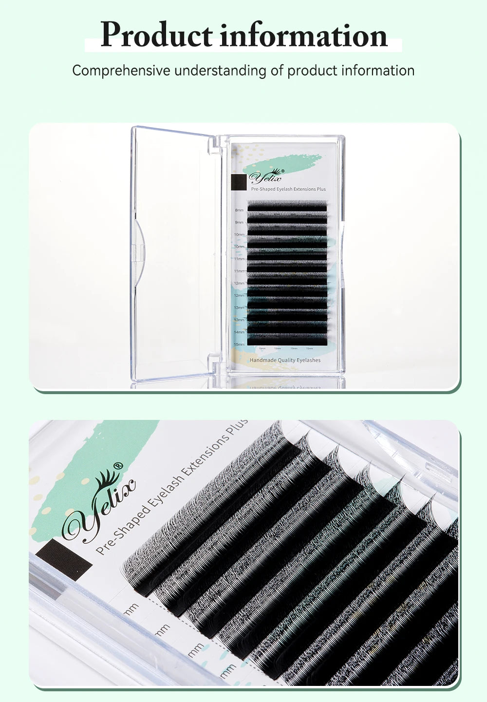 Yelix New 3D W Shape Small Opening Eyelash Extension Premade Volume Lashes L M Narrow 3D W Lashes Faux Eyelashes Makeup Tools