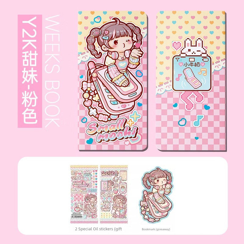 Little Fried Glutinous Rice Cake Stuffed with Bean Paste Journal Book Girl Good-looking Weeks Journal Book Suit Y2g Preppy Style Kids Girl Cute Little