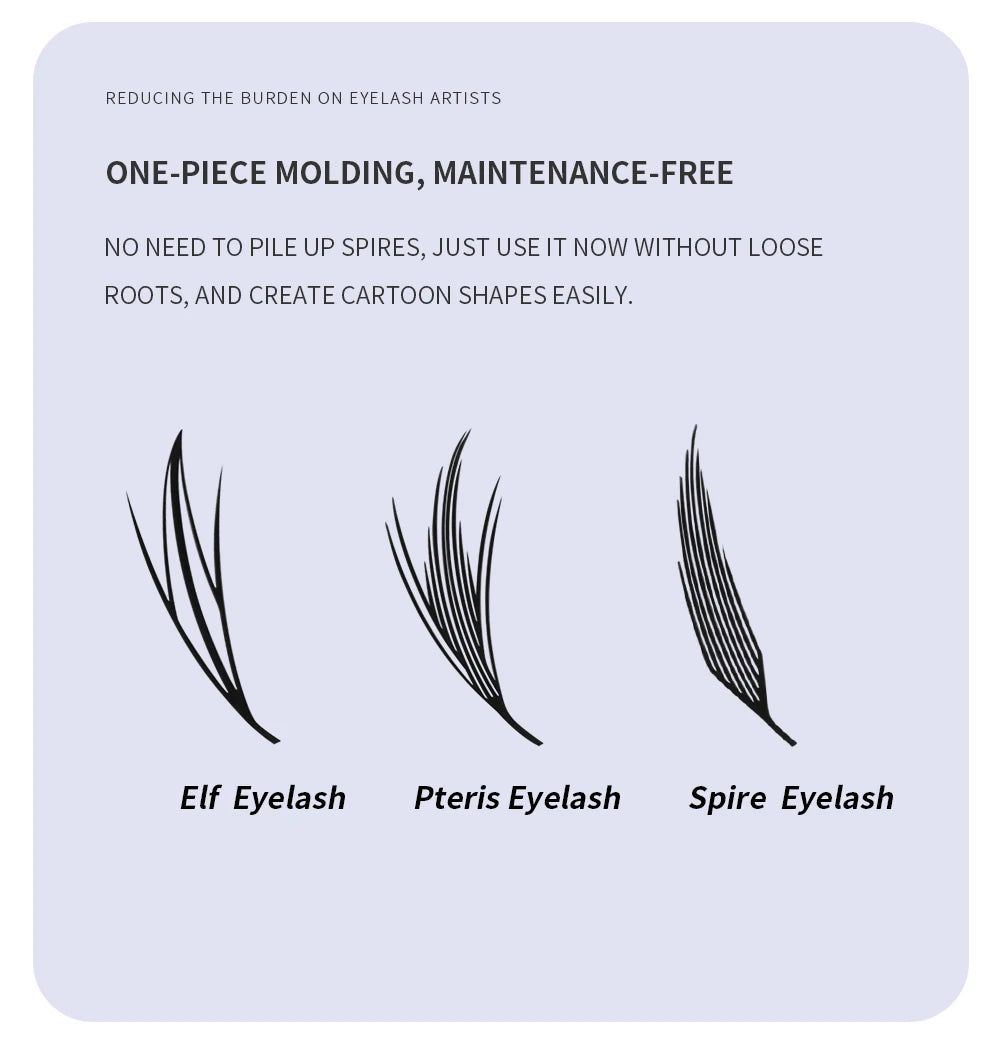 ANNAFRIS Comic Spire Eyelash Extension Premade Fans Natural Cashmere Manga False Eyelash Natural Soft Feather Shape Pteris Lash