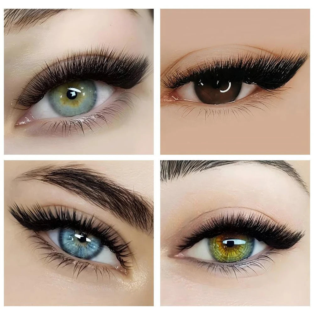 MASSCAKU Easy Fanning Bloom Eyelashes Austomatic Flowering Volume Faux Mink Individual Lashes Thick Natural Eyelash Extension