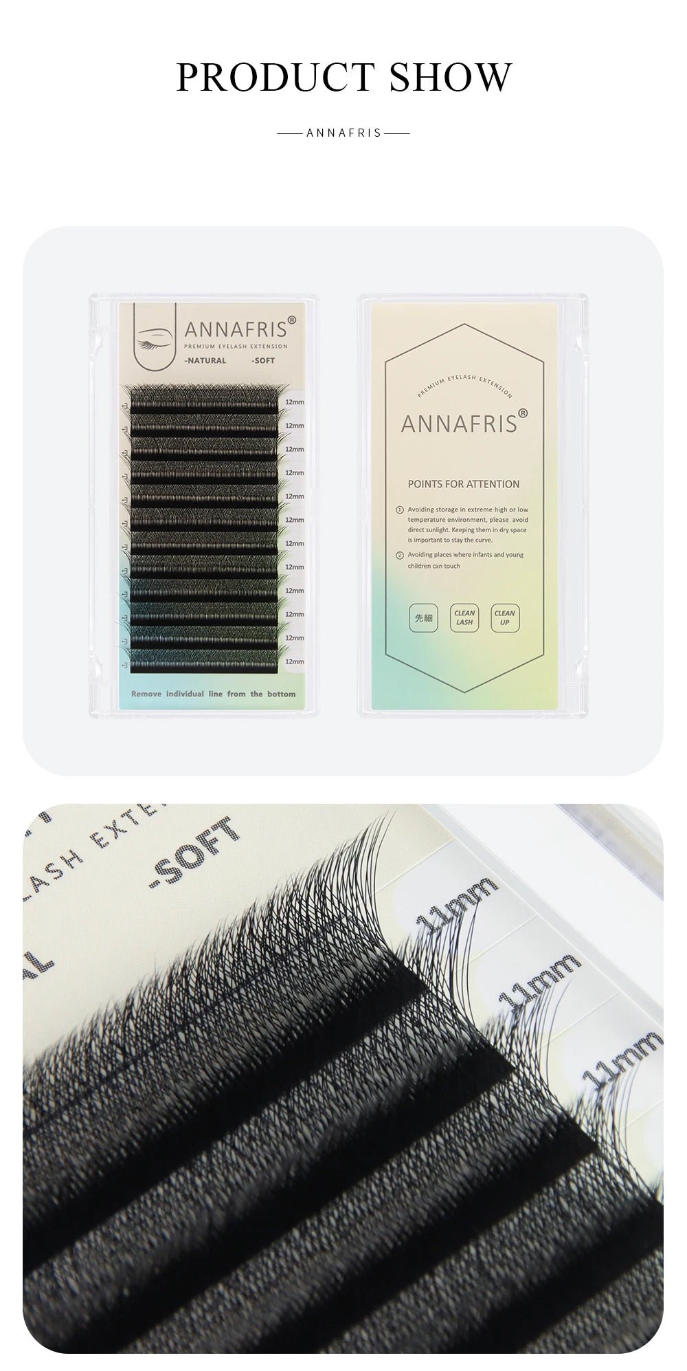 ANNAFRIS Premade Volume Fan YY 3D 4D 5D W-Shaped Lash Automatic Flowering W Lashes Extension Natural Soft Full Dense Mink Lash