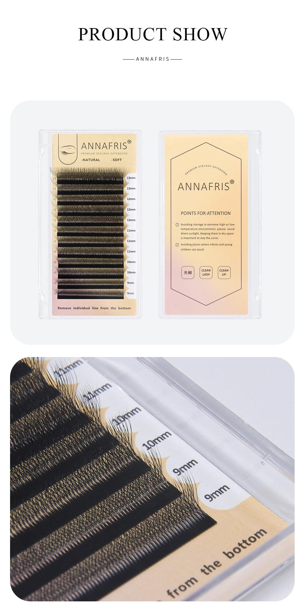 ANNAFRIS Premade Volume Fan YY 3D 4D 5D W-Shaped Lash Automatic Flowering W Lashes Extension Natural Soft Full Dense Mink Lash
