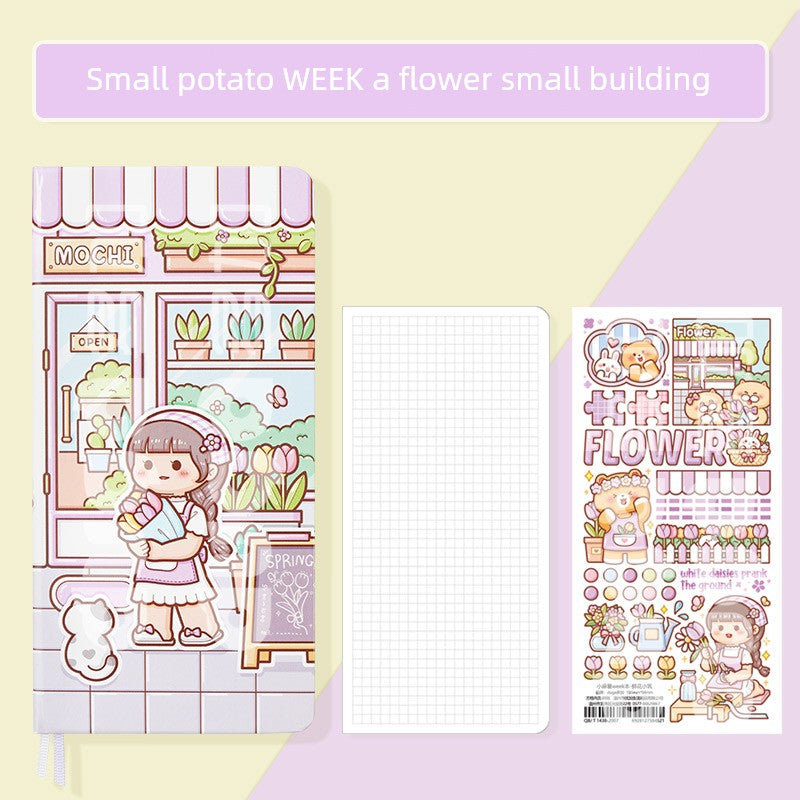 Little Fried Glutinous Rice Cake Stuffed with Bean Paste Journal Book Girl Good-looking Weeks Journal Book Suit Y2g Preppy Style Kids Girl Cute Little