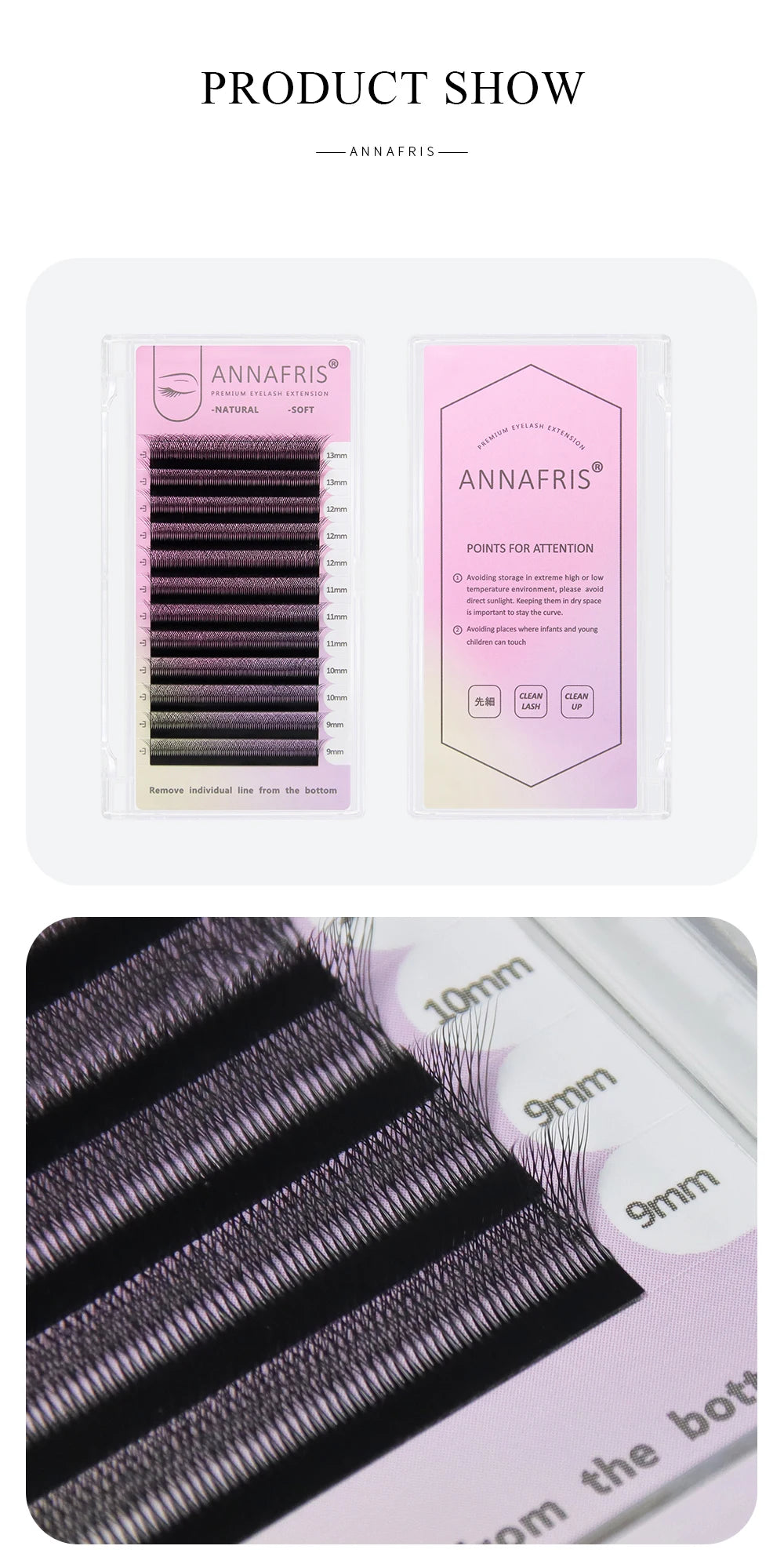 ANNAFRIS Premade Volume Fan YY 3D 4D 5D W-Shaped Lash Automatic Flowering W Lashes Extension Natural Soft Full Dense Mink Lash