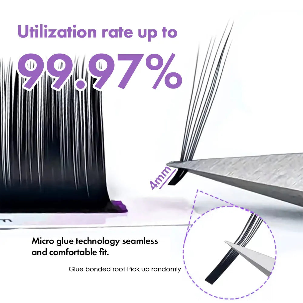 MASSCAKU Easy Fanning Bloom Eyelashes Austomatic Flowering Volume Faux Mink Individual Lashes Thick Natural Eyelash Extension