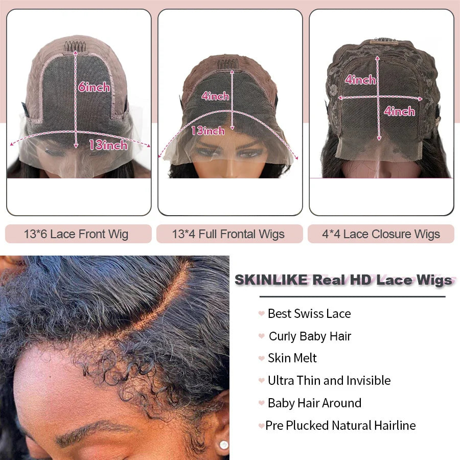 250 Density 13x6 Hd Afro Kinky Curly Wig 100% Human Hair 13x4 4c Edges Frontal Deep Wave Curly Lace Front Wigs For Women on sale