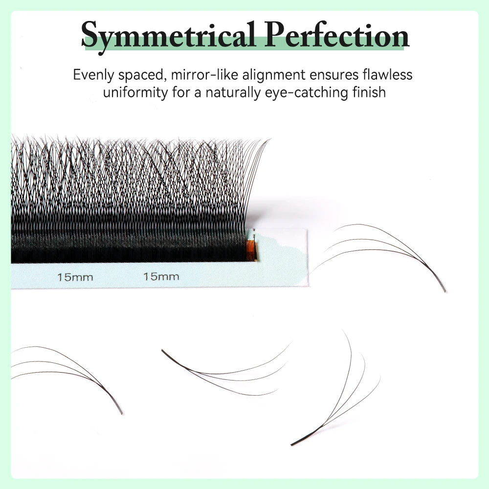 Yelix New 3D W Shape Small Opening Eyelash Extension Premade Volume Lashes L M Narrow 3D W Lashes Faux Eyelashes Makeup Tools