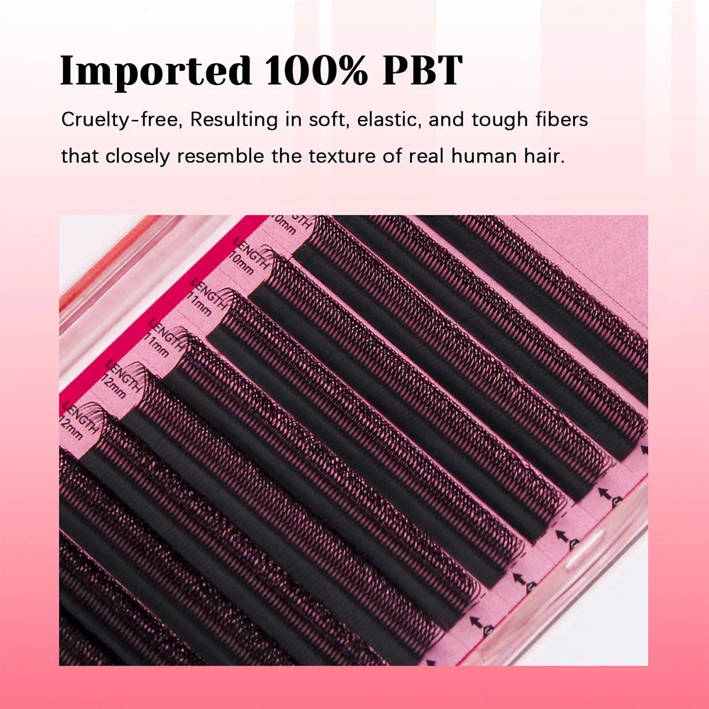 MASSCAKU U Shaped 3D/4D/5D/6D Eyelash Extensions 0.07mm Thickness Hand Woven Premade Fan U Eyelashes Ideal for Maquillaje Mujer