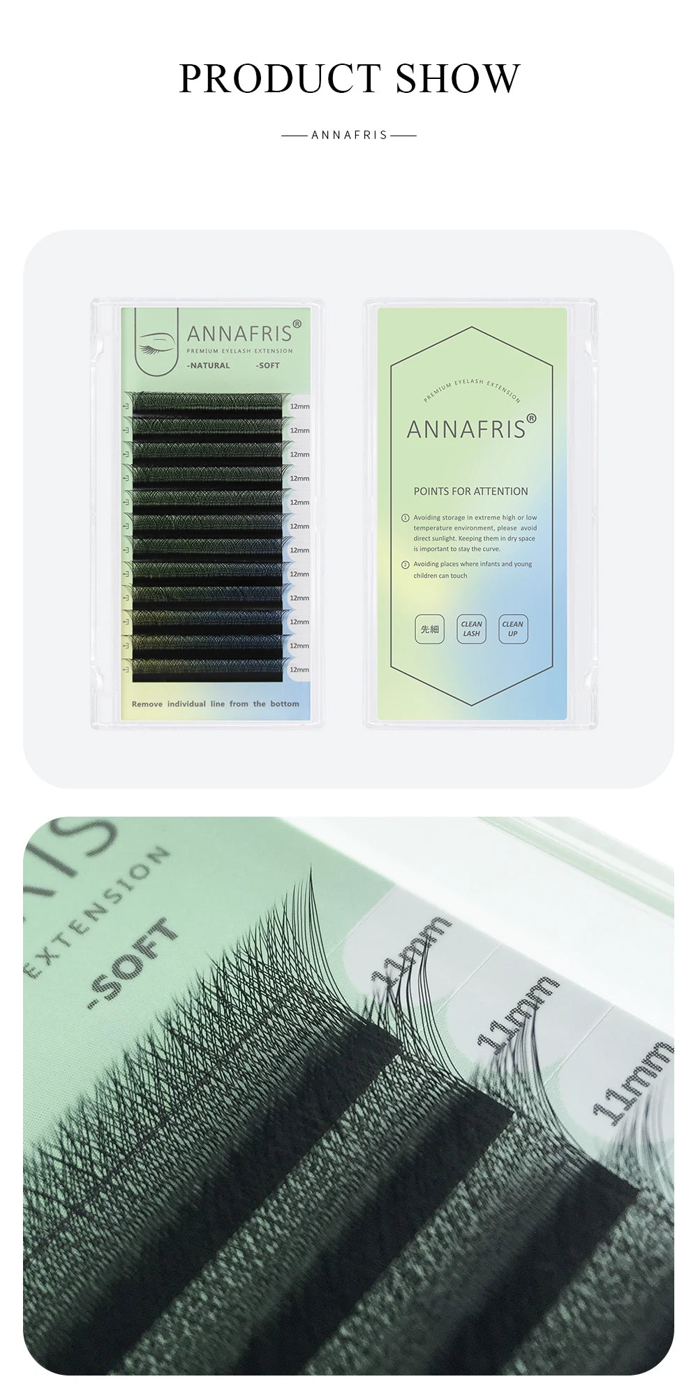 ANNAFRIS Premade Volume Fan YY 3D 4D 5D W-Shaped Lash Automatic Flowering W Lashes Extension Natural Soft Full Dense Mink Lash