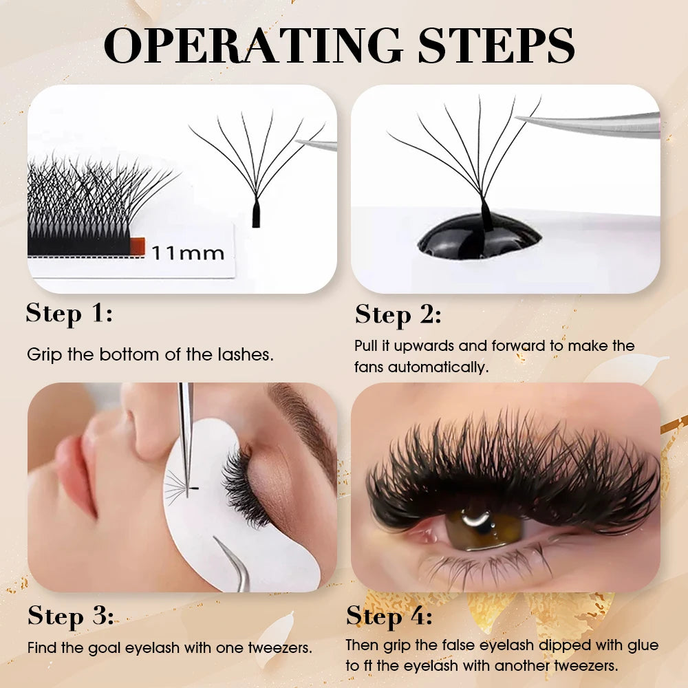 5case/lot High Quality Masscaku 4D/5D/6D W Shape Eyelash Extensions 8-15mm All Size W Type Individual Eyelashes Tray in Stock