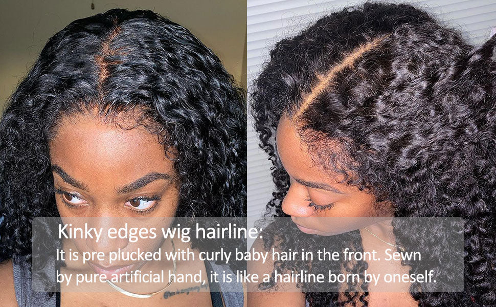 250 Density 13x6 Hd Afro Kinky Curly Wig 100% Human Hair 13x4 4c Edges Frontal Deep Wave Curly Lace Front Wigs For Women on sale
