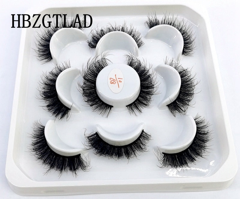 New 5 pairs natural false eyelashes fake lashes long makeup 3d mink lashes eyelash extension mink eyelashes for beauty 9D14