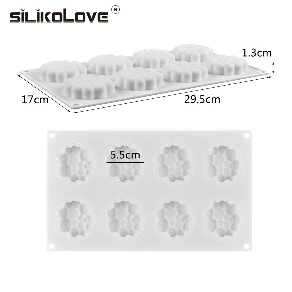 SILIKOLOVE 8 Cavity Silicone Cake Mold 3D Baking Tools Decorating Bakeware Mousse Dessert Pastry Moulds