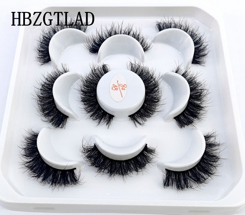 New 5 pairs natural false eyelashes fake lashes long makeup 3d mink lashes eyelash extension mink eyelashes for beauty 9D14