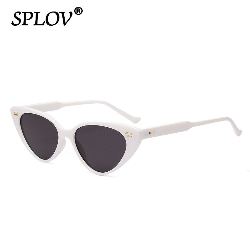 Women Cat Eye Sun Glasses Retro Rivet Cateye Sunglasses Ladies Vintage Eyewear Leopard Black Red Female Oculos De Sol