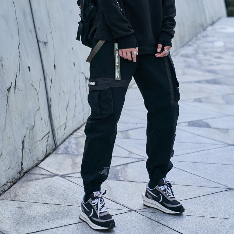 CHAIFENKO Hip Hop Cargo Pants Men Fashion Harajuku Black Harem Pant Streetwear Joggers Sweatpant Multi-Pocket Casual Mens Pants