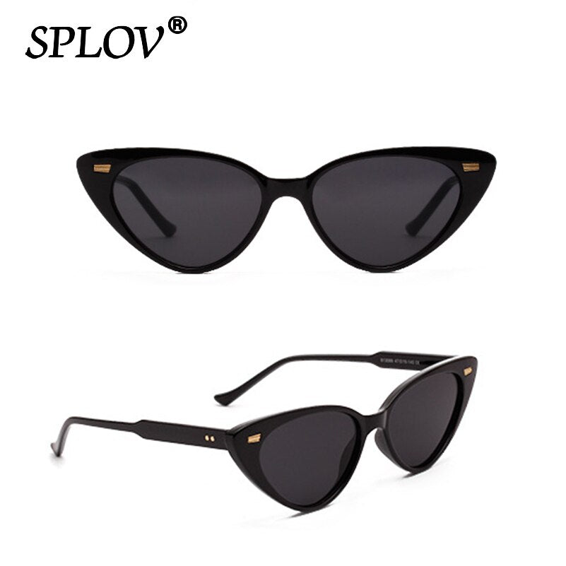 Women Cat Eye Sun Glasses Retro Rivet Cateye Sunglasses Ladies Vintage Eyewear Leopard Black Red Female Oculos De Sol