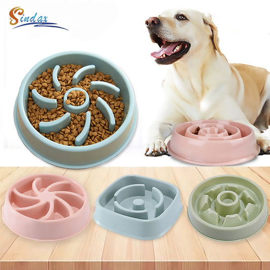 Pet Dogs Cats Slow Eating Bowl Feeding Food Bowls Puppy Slow Down Eating Feeder Dish Bowel Prevent Obesity Dogs Supplies