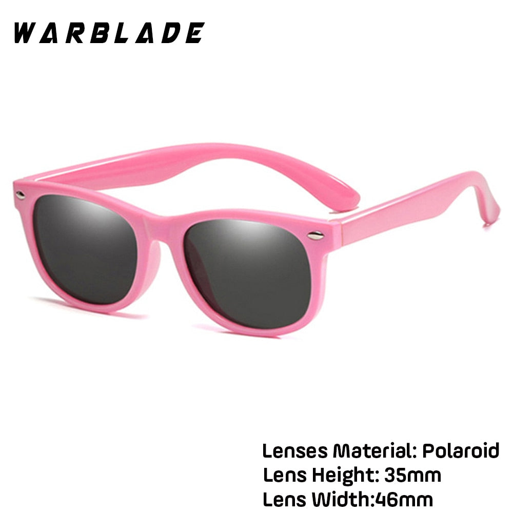 WarBLade Colorful Flexible Kids Sunglasses Polarized Eyewears Children High Quality HD Lens Baby Safety Coating Mirror Shades