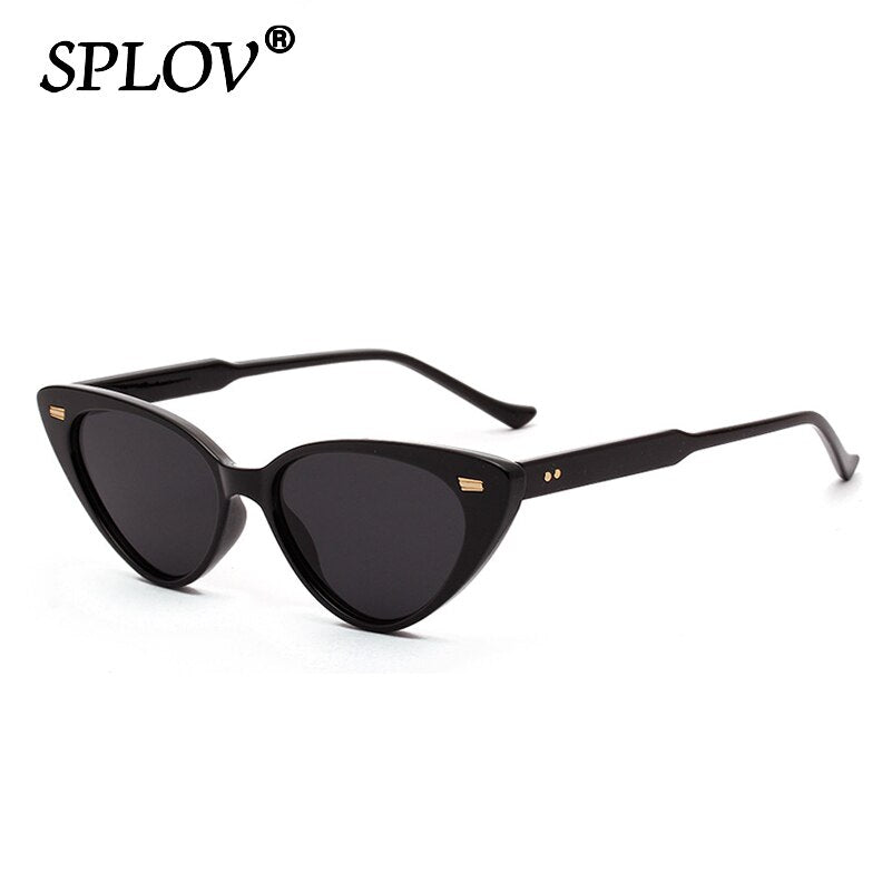Women Cat Eye Sun Glasses Retro Rivet Cateye Sunglasses Ladies Vintage Eyewear Leopard Black Red Female Oculos De Sol
