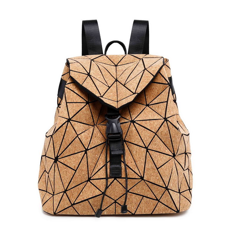 W637 KANDRA Diamond Geometric Cork Tote Purses Deformation Bucket Bag Women's Irregular Folding Hand Bag Shoulder Bag Bolsas