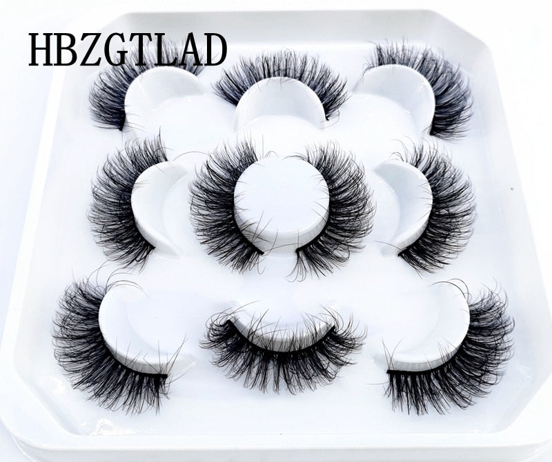 New 5 pairs natural false eyelashes fake lashes long makeup 3d mink lashes eyelash extension mink eyelashes for beauty 9D14