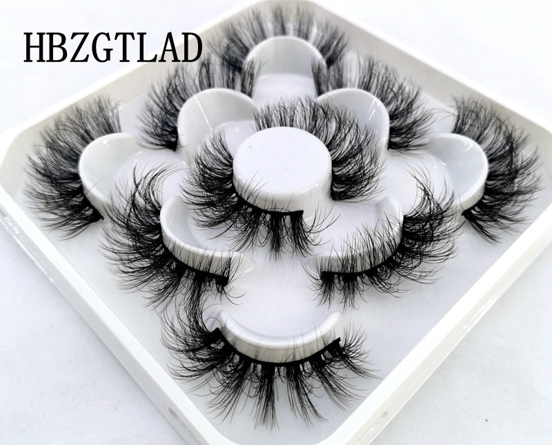 New 5 pairs natural false eyelashes fake lashes long makeup 3d mink lashes eyelash extension mink eyelashes for beauty 9D14